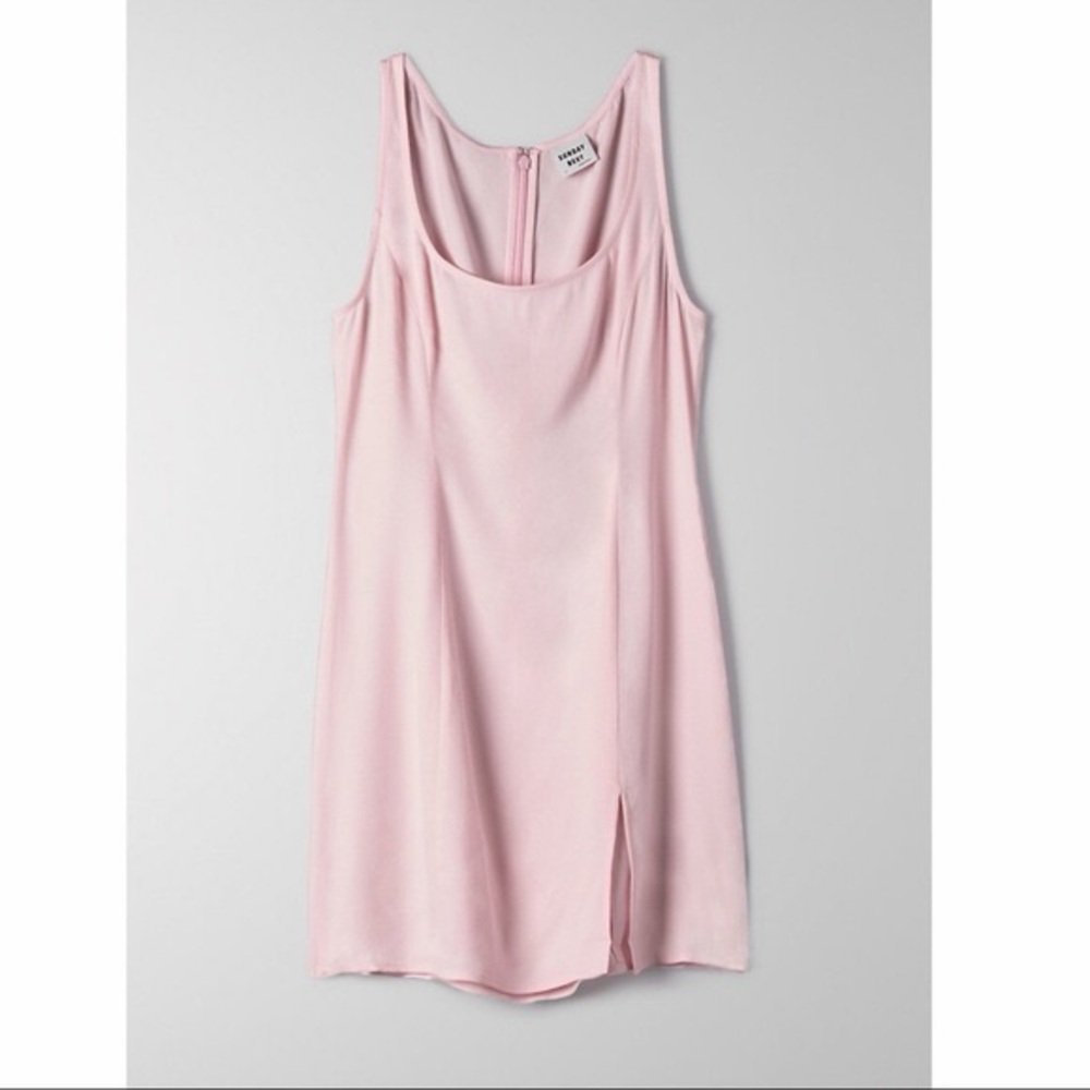 Sunday Best Honey Rider Dress in Pale Pink with Front Slit - LIKE NEW- SMALL 🌸
